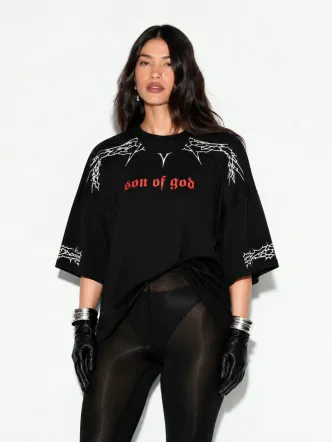 Black Oversized Jersey T-Shirt Unisex Streetwear