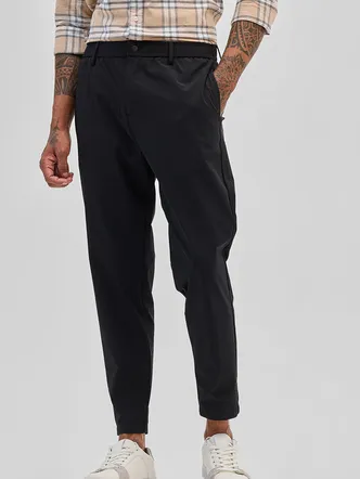 Men's Black Tapered Fit Stretch Chinos
