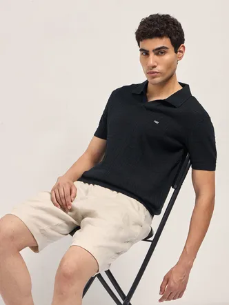 Black Slim Fit Men's Polo T-Shirt