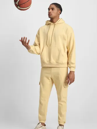 Men's Beige Oversized Jogger Co-ord Set